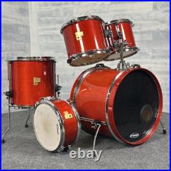 Used Arbiter 5pc Drum Set Cherry Wood Good