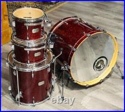 Used Canopus Yaiba Groove 4pc Drum Set Red Sparkle Lacquer