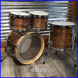 Used Craviotto Solid Walnut 4pc Drum Set