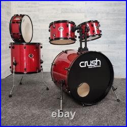 Used Crush 5pc Drum Set Red Sparkle Good