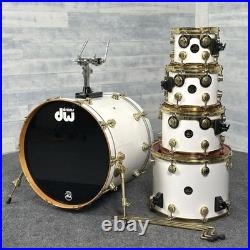 Used DW Collectors 5pc Maple Drum Set White Finish Ply withGold Hardware Good