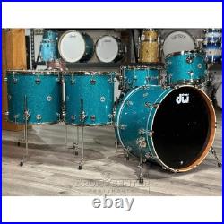 Used DW Collectors Birch/Mahogany 5pc Drum Set Teal Glass Excellent