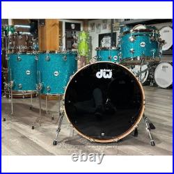 Used DW Collectors Birch/Mahogany 5pc Drum Set Teal Glass Excellent
