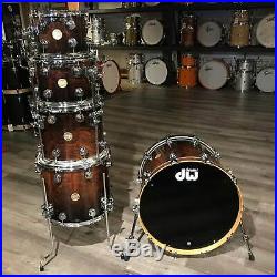 Used DW Collectors Exotic 5pc Drum Set Walnut Feather Fade