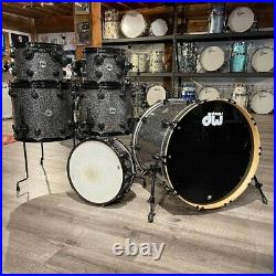 Used DW Collectors Maple 5pc Drum Set Black Galaxy withBlack Hardware