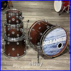 Used DW Collectors Maple/Mahogany 4pc Drum Set Candy Black Fade Good-DCP