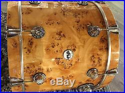 Used DW Collectors Series 3pc Drum Set Exotic Mapa Burl Mint Condition