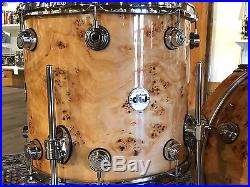 Used DW Collectors Series 3pc Drum Set Exotic Mapa Burl Mint Condition