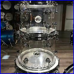 Used DW Design 5pc Clear Acrylic Drum Set