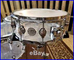 Used DW Design Series 6-Piece Clear Acrylic Drum Set