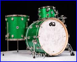 Used DW Jazz Series Maple/Gum 3pc Drum Set Green Glass (Shell Pack)