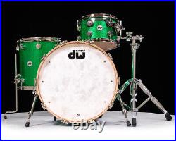 Used DW Jazz Series Maple/Gum 3pc Drum Set Green Glass (Shell Pack)