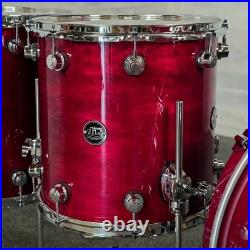 Used DW Performance 5pc Drum Set Cherry Stain Very Good