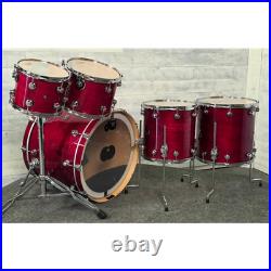 Used DW Performance 5pc Drum Set Cherry Stain Very Good
