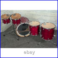 Used DW Performance 5pc Drum Set Cherry Stain Very Good