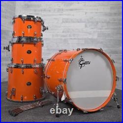 Used Gretsch USA Custom 4pc Drum Set Orange Gloss Very Good