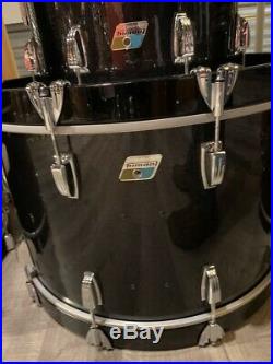 Used Ludwig Classic Maple 4pc Drum Set Black Sparkle