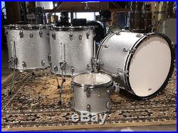 Used Ludwig Classic Maple Silver Sparkle 4pc Drum Set