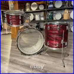 Used Ludwig Vintage Standard 3pc Drum Set Ruby Strata