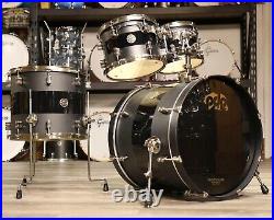 Used PDP 20th Anniversary 4pc Maple Drum Set Matte Back with Gloss Stripe & Ant