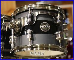 Used PDP 20th Anniversary 4pc Maple Drum Set Matte Back with Gloss Stripe & Ant