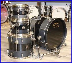 Used PDP 20th Anniversary 4pc Maple Drum Set Matte Back with Gloss Stripe & Ant