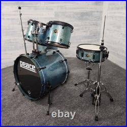 Used Peace DNA Maple 5pc Drum Set withHardware, Blue Sparkle Lacquer Good