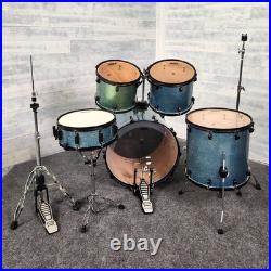 Used Peace DNA Maple 5pc Drum Set withHardware, Blue Sparkle Lacquer Good