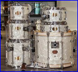 Used Premier Signia 6pc Drum Set White Marine Pearl