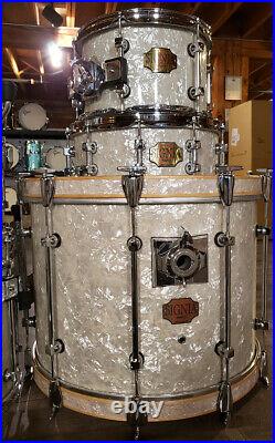 Used Premier Signia 6pc Drum Set White Marine Pearl