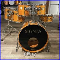 Used Premier Signia Maple 6pc Drum Set Maplewood Lacquer
