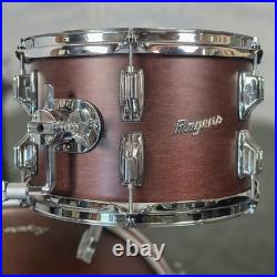 Used Rogers Cleveland 3pc Drum Set Satin Dark Mahogany Very Good