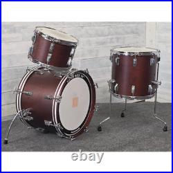 Used Rogers Cleveland 3pc Drum Set Satin Dark Mahogany Very Good