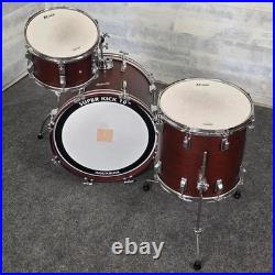 Used Rogers Cleveland 3pc Drum Set Satin Dark Mahogany Very Good