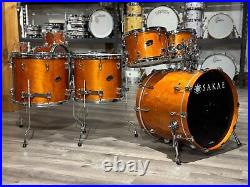 Used Sakae Almighty Birch 5pc Drum Set Amber