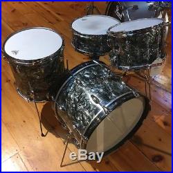 Used Slingerland 4pc Drum Set Black Diamond Pearl