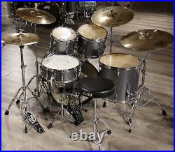 Used Tama Imperialstar 5pc Drum Set Silver Sparkle withHardware & Cymbals