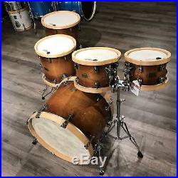 Used Tama SLP Studio Maple 5pc Drum Set Gloss Sienna with Double Tom Stand