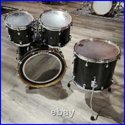 Used Tama Starclassic Birch/Bubinga 4pc Drum Set Black Diamond Dust Good