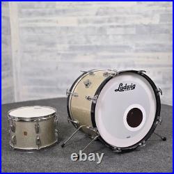 Used Vintage Ludwig 2pc Drum Set Silver Sparkle Good