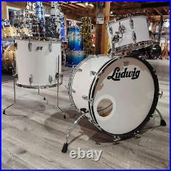 Used Vintage Ludwig 3pc Drum Set White Cortex Very Good-DCP