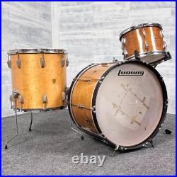 Used Vintage Ludwig/WFL 3pc Drum Set Refinished Natural Fair