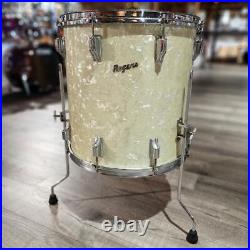 Used Vintage Rogers Holiday 3pc Drum Set White Marine Pearl Good-DCP