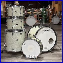 Used Vintage Slingerland 4pc Drum Set White Marine Pearl Fair-DCP