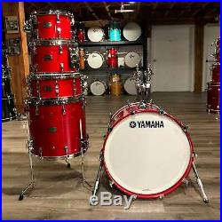 Used Yamaha Absolute Hybrid 5pc Drum Set 22/10/12/16/14 Red Autumn