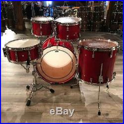Used Yamaha Absolute Hybrid 5pc Drum Set 22/10/12/16/14 Red Autumn