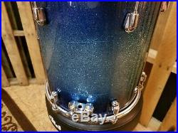 Used Yamaha Birch Custom Absolute Nouveau Blue Sparkle Burst