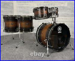 Used Yamaha Live Custom Hybrid Oak 5pc Drum Set Uzu Earth Sunburst-DCP