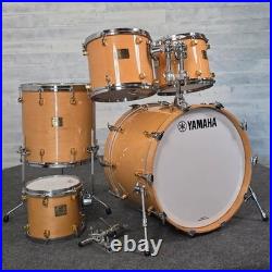 Used Yamaha Maple Custom Drum Set Natural Gloss withGold Hardware MIJ Very Good