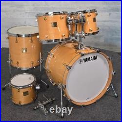 Used Yamaha Maple Custom Drum Set Natural Gloss withGold Hardware MIJ Very Good